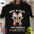 American Flag Just A Mom Who Raised Marine - Adult & Kids T-Shirts, Sweatshirts & Hoodies apparel design preview 1
