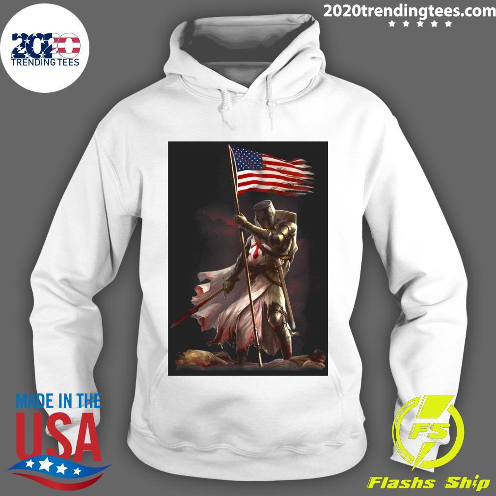American Flag Knight Templar - Adult & Kids T-Shirts, Sweatshirts & Hoodies apparel design preview 2