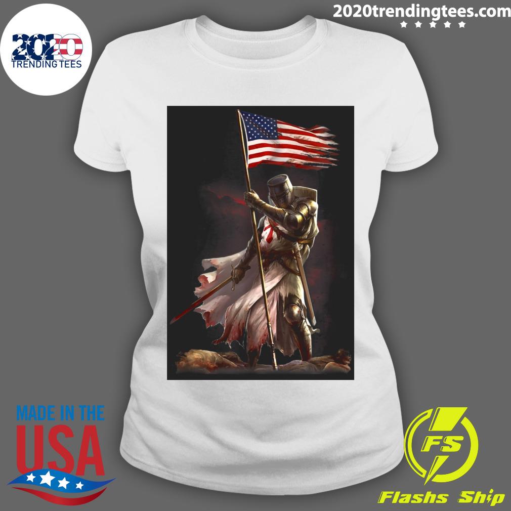American Flag Knight Templar - Adult & Kids T-Shirts, Sweatshirts & Hoodies apparel design preview 3