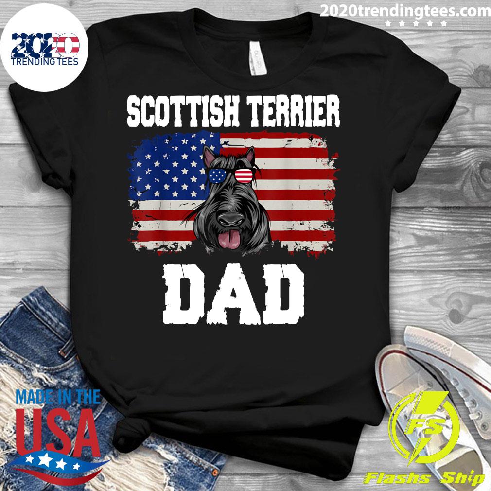 American Flag Scottish Terrier Dad Dog - Adult & Kids T-Shirts, Sweatshirts & Hoodies apparel design preview 3