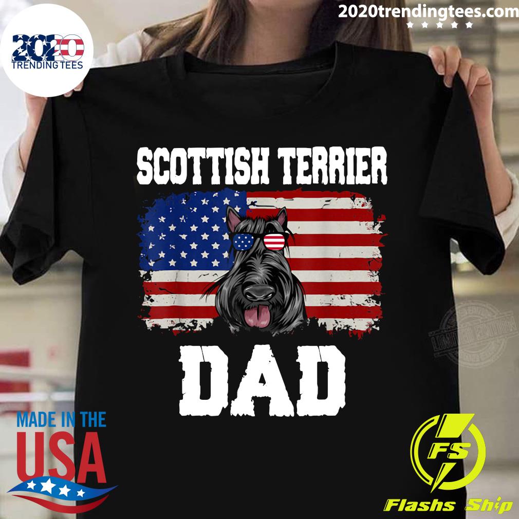 American Flag Scottish Terrier Dad Dog - Adult & Kids T-Shirts, Sweatshirts & Hoodies apparel design preview 1