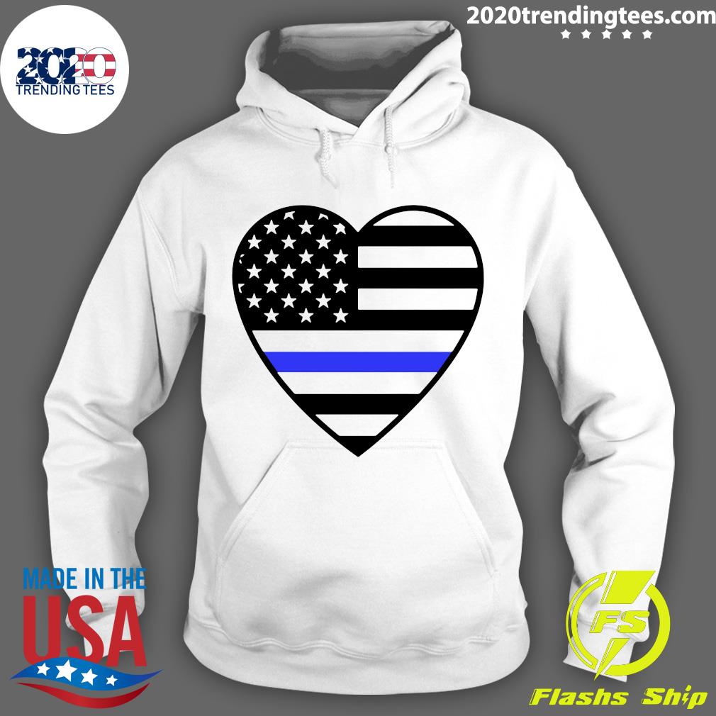 American Flag Thin Blue Line Heart - Adult & Kids T-Shirts, Sweatshirts & Hoodies apparel design preview 2