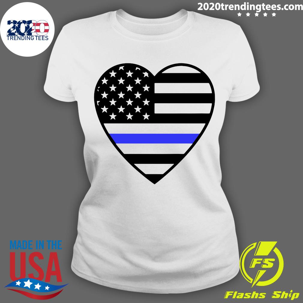 American Flag Thin Blue Line Heart - Adult & Kids T-Shirts, Sweatshirts & Hoodies apparel design preview 3