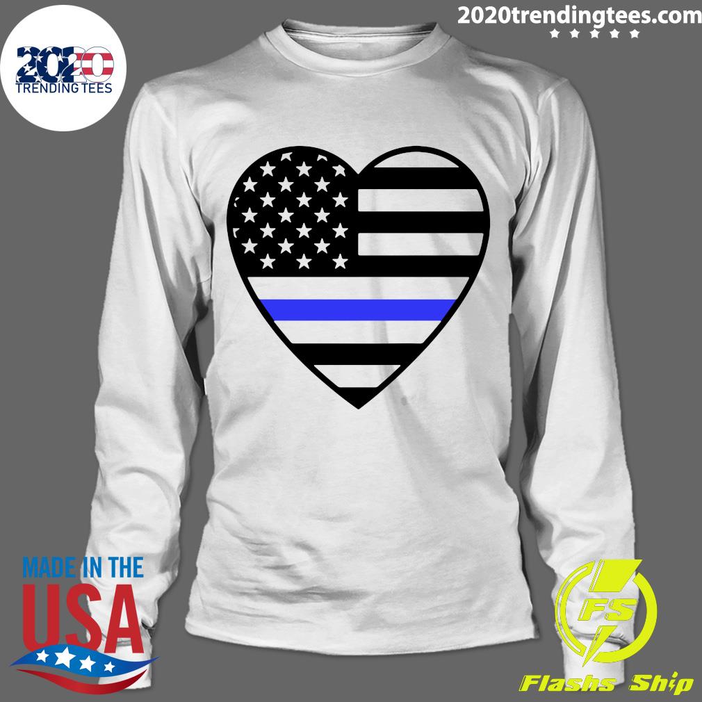 American Flag Thin Blue Line Heart - Adult & Kids T-Shirts, Sweatshirts & Hoodies apparel design preview 4