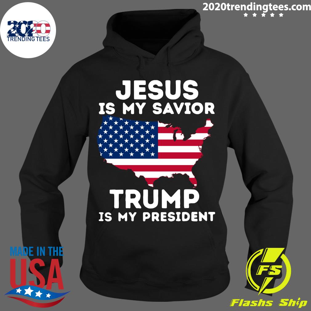 American Jesus Is My Savior Trump President - Adult & Kids T-Shirts, Sweatshirts & Hoodies apparel design preview 2