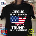 American Jesus Is My Savior Trump President - Adult & Kids T-Shirts, Sweatshirts & Hoodies apparel design preview 1