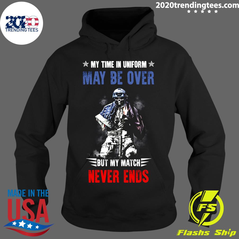 American Veteran My Time In Uniform May Be Over But - Adult & Kids T-Shirts, Sweatshirts & Hoodies apparel design preview 2