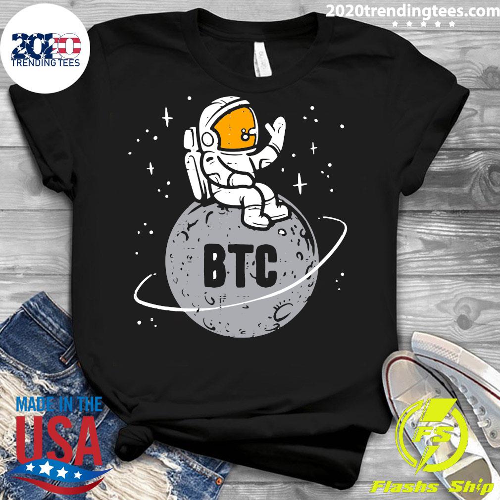 Astronaut Moon BTC Bitcoin Crypto Cryptocurrency - Adult & Kids T-Shirts, Sweatshirts & Hoodies apparel design preview 3