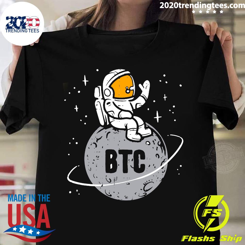 Astronaut Moon BTC Bitcoin Crypto Cryptocurrency - Adult & Kids T-Shirts, Sweatshirts & Hoodies apparel design preview 1