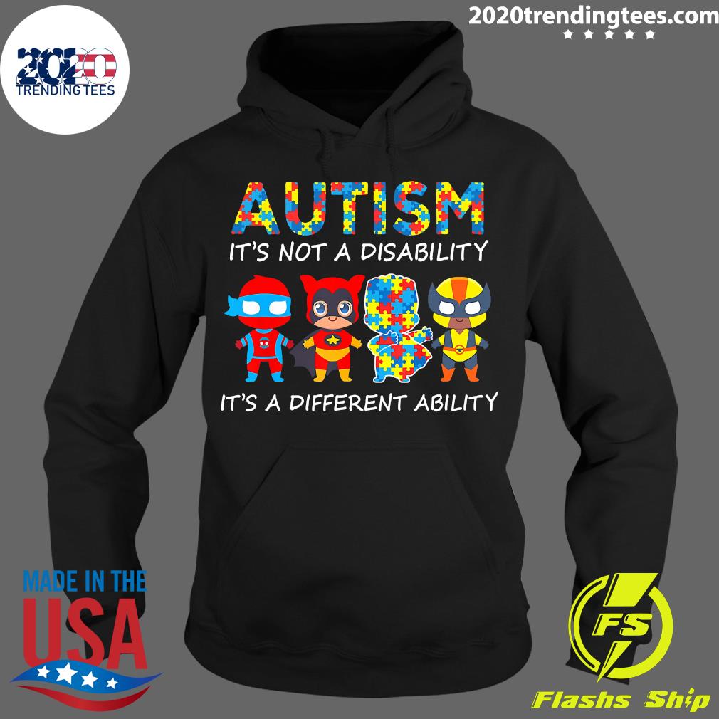 Autism Is Not A Disability It's Different Ability - Adult & Kids T-Shirts, Sweatshirts & Hoodies apparel design preview 2