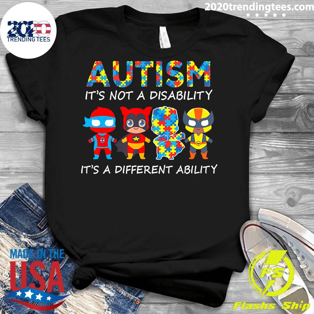 Autism Is Not A Disability It's Different Ability - Adult & Kids T-Shirts, Sweatshirts & Hoodies apparel design preview 3