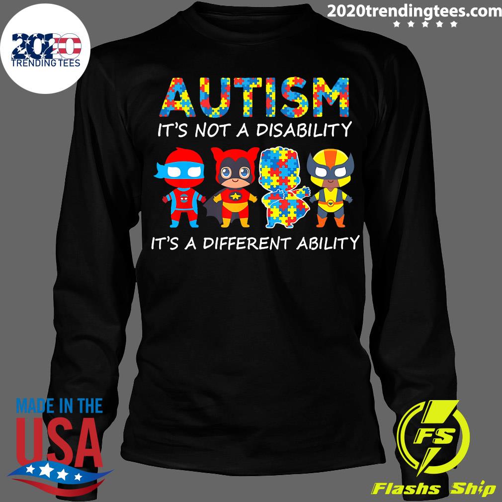 Autism Is Not A Disability It's Different Ability - Adult & Kids T-Shirts, Sweatshirts & Hoodies apparel design preview 4