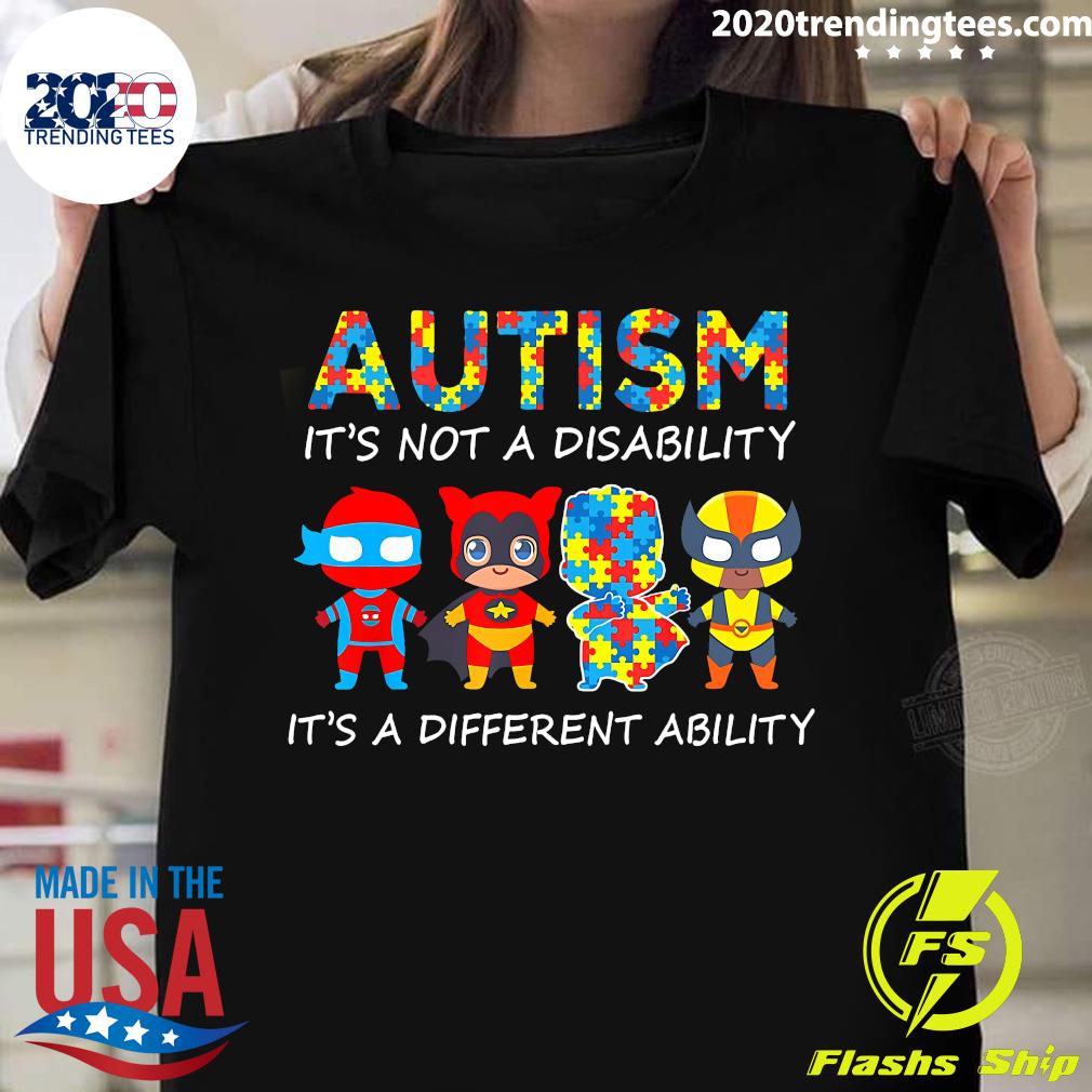 Autism Is Not A Disability It's Different Ability - Adult & Kids T-Shirts, Sweatshirts & Hoodies apparel design preview 1