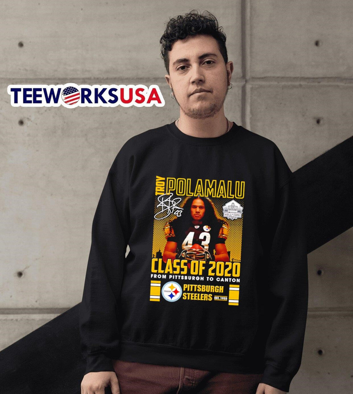 Troy Polamalu Class of 2020 from Pittsburgh to Canton - Adult & Kids T-Shirts, Sweatshirts & Hoodies apparel design preview 6