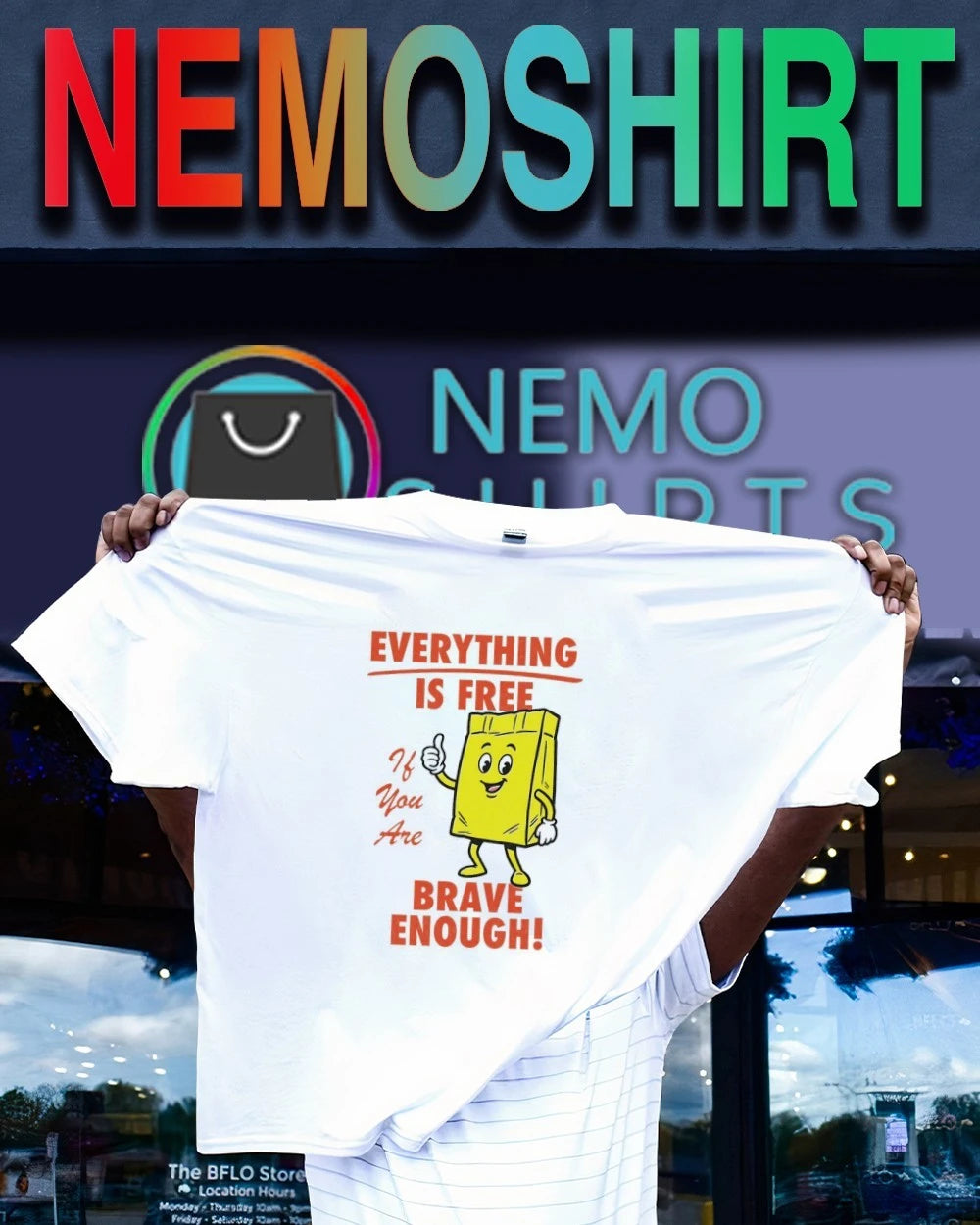Everything is free you just gotta be brave enough - Adult & Kids T-Shirts, Sweatshirts & Hoodies apparel design preview 1