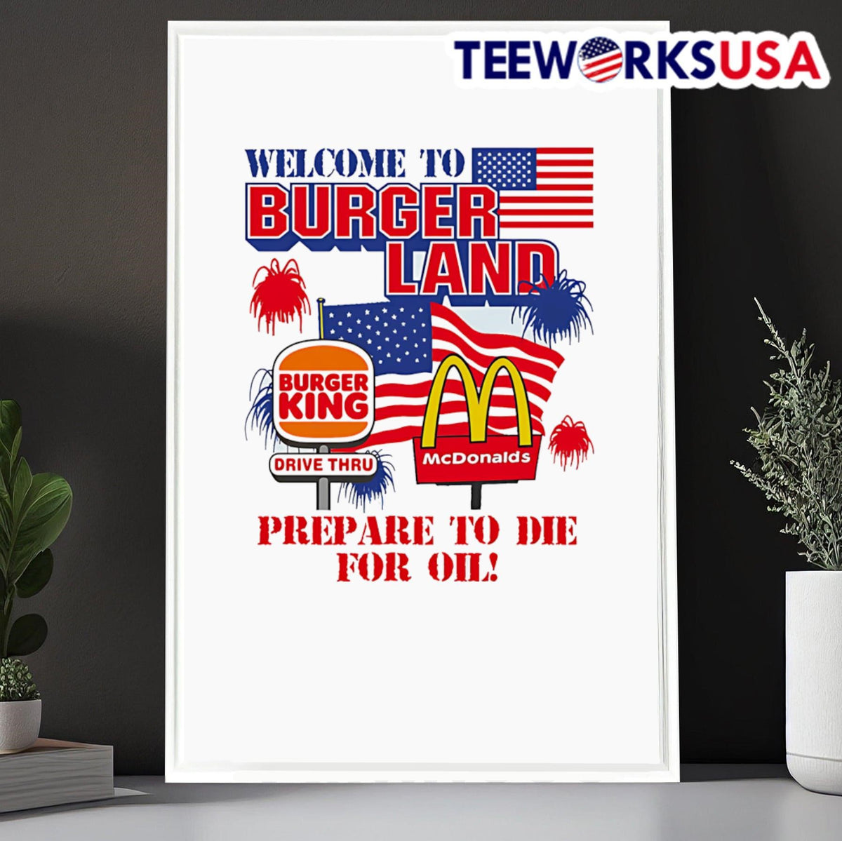 Welcome to Burger Land prepare die for oil - Adult & Kids T-Shirts, Sweatshirts & Hoodies apparel design preview 6