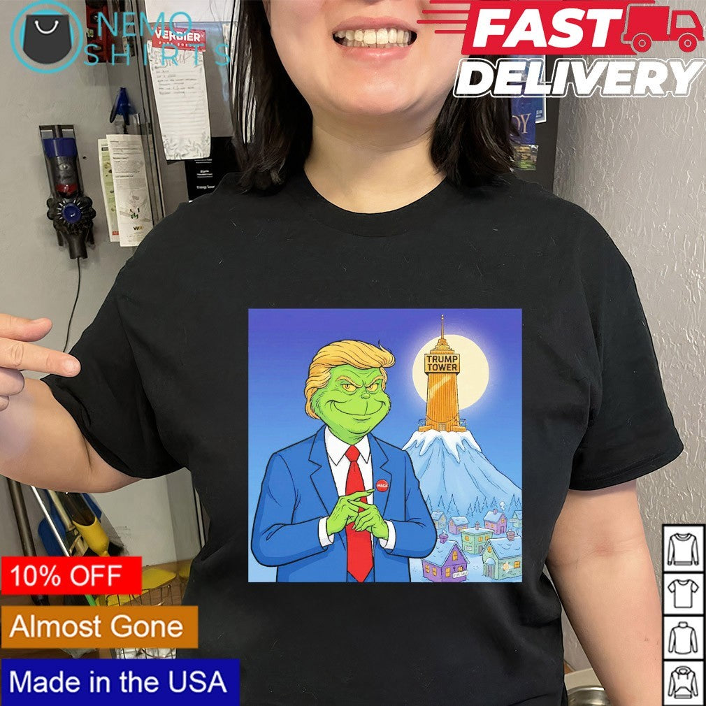 Grinch stole thanksgiving Trump tower - Adult & Kids T-Shirts, Sweatshirts & Hoodies apparel design preview 3