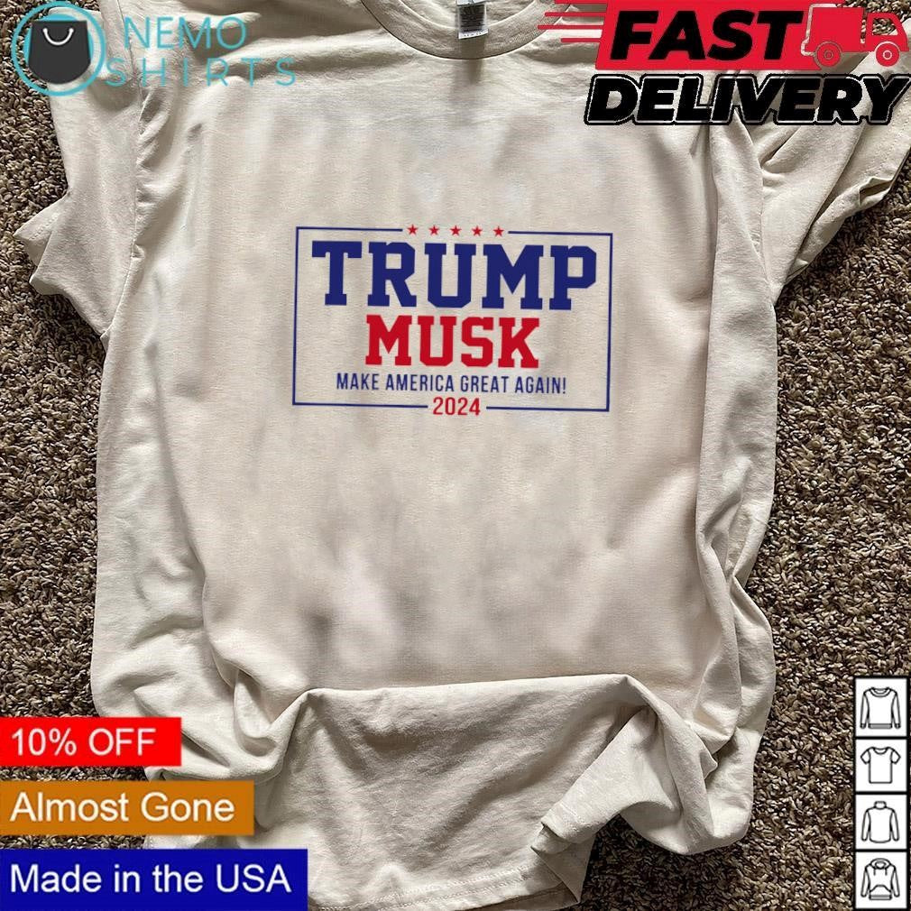 Trump and Musk make America great again 2024 - Adult & Kids T-Shirts, Sweatshirts & Hoodies apparel design preview 3