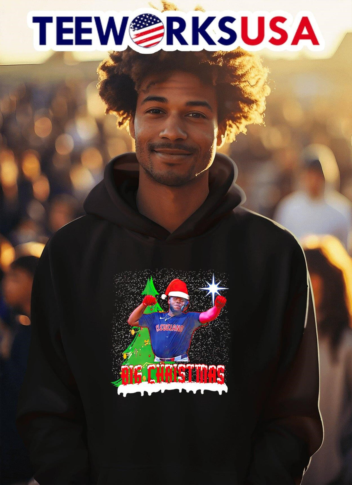 Jhonkensy Noel Cleveland Guardians big Christmas - Adult & Kids T-Shirts, Sweatshirts & Hoodies apparel design preview 2
