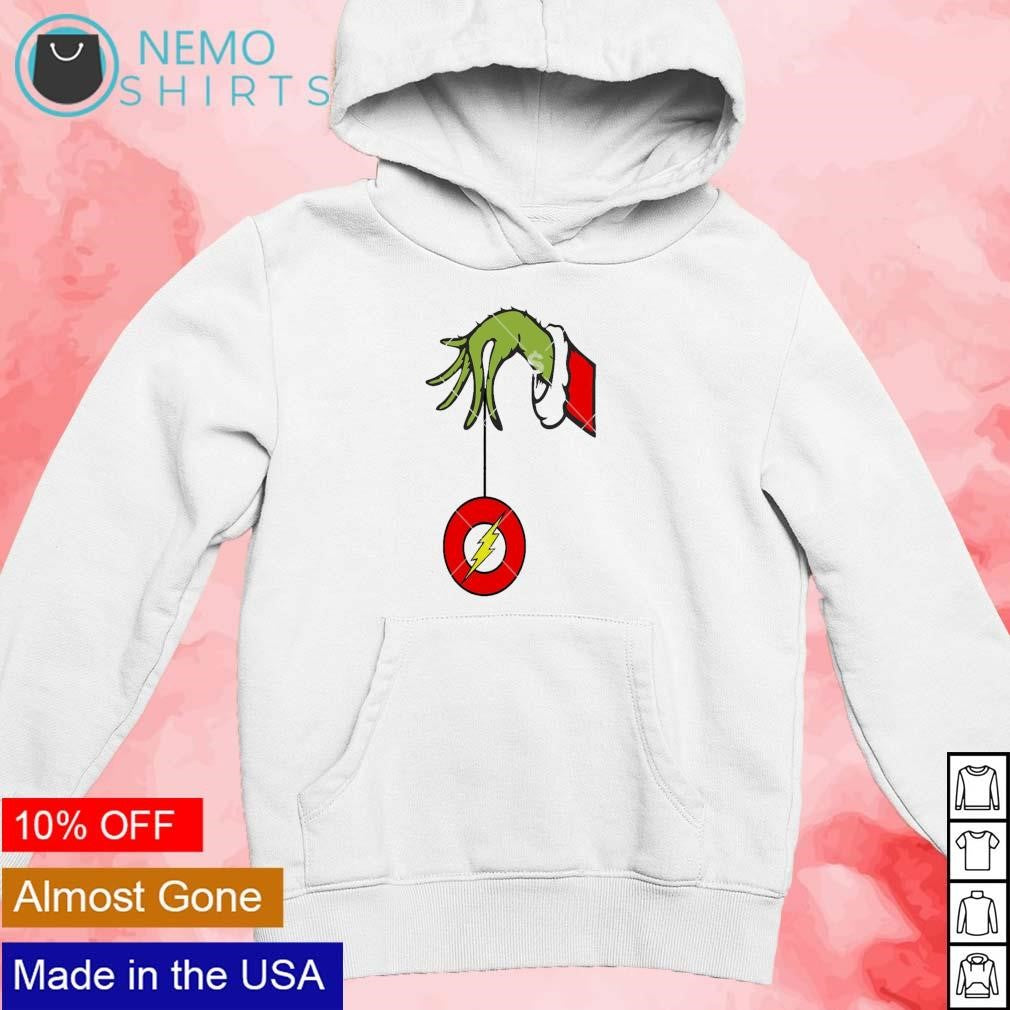 Grinch hand with the Flash ornament Christmas - Adult & Kids T-Shirts, Sweatshirts & Hoodies apparel design preview 2