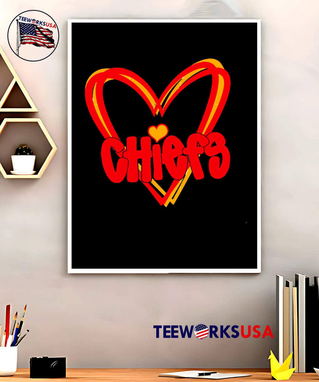 Kansas City Chiefs Girl Football Heart Game Day - Adult & Kids T-Shirts, Sweatshirts & Hoodies apparel design preview 5