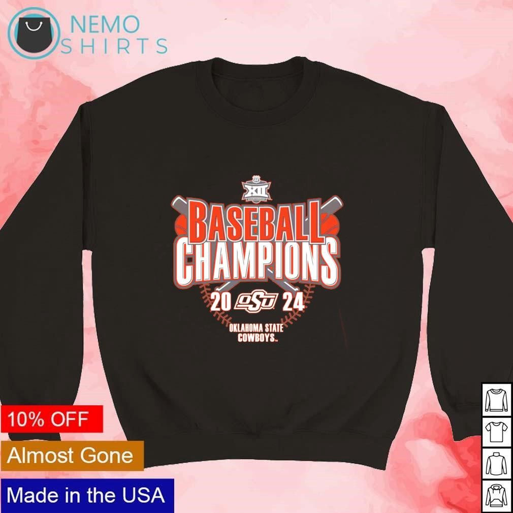 Oklahoma State Cowboys 2024 Big 12 baseball - Adult & Kids T-Shirts, Sweatshirts & Hoodies apparel design preview 4