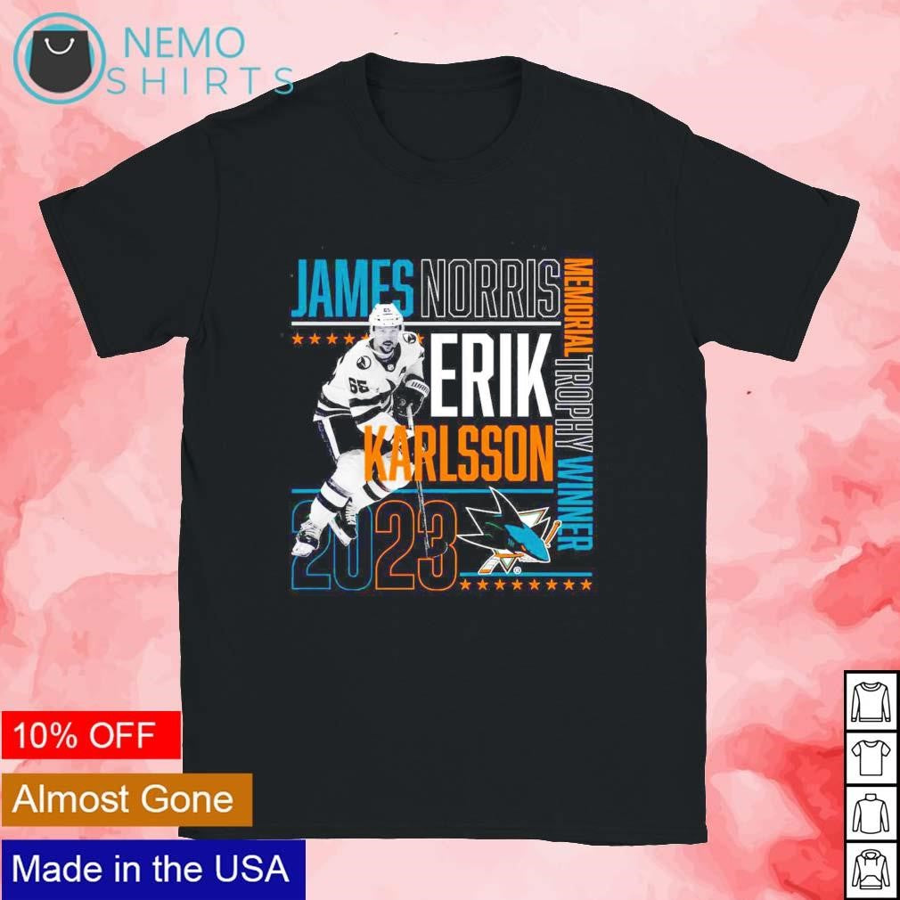 Erik Karlsson San Jose Sharks 2023 James Norris - Adult & Kids T-Shirts, Sweatshirts & Hoodies apparel design preview 1