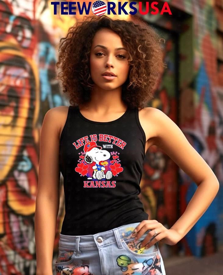 Snoopy Life Is Better With Kansas Jayhawks - Adult & Kids T-Shirts, Sweatshirts & Hoodies apparel design preview 7