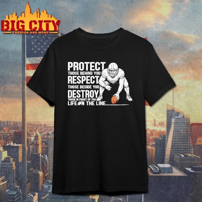 Protect Those Behind You Offensive Lineman - Adult & Kids T-Shirts, Sweatshirts & Hoodies apparel design preview 1
