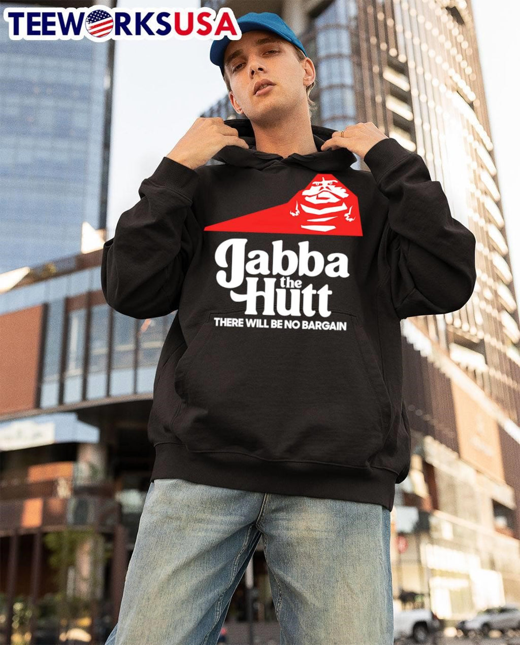 Jabba the Hutt Pizza there will be no bargain - Adult & Kids T-Shirts, Sweatshirts & Hoodies apparel design preview 3