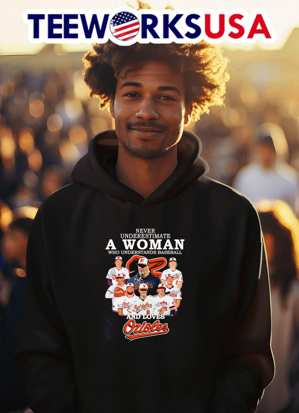 Never underestimate a woman who understands baseball - Adult & Kids T-Shirts, Sweatshirts & Hoodies apparel design preview 2