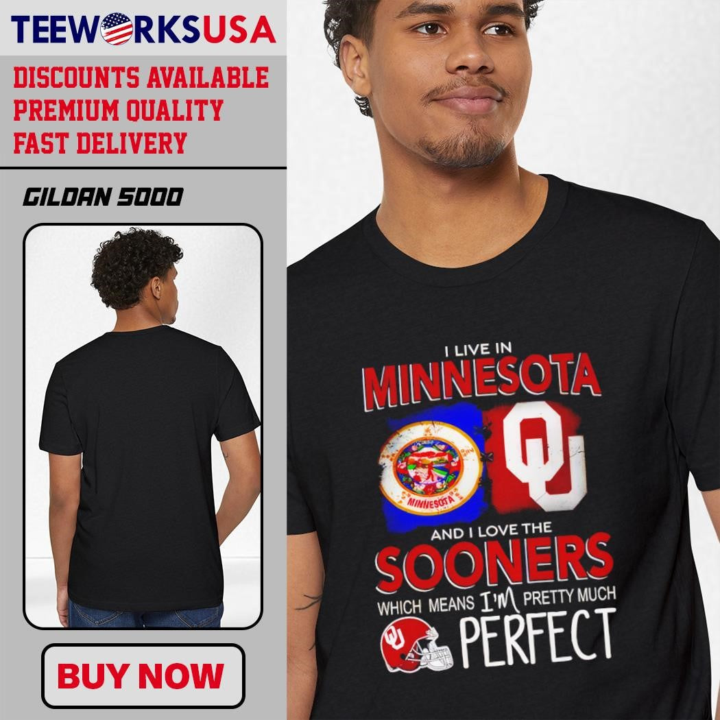 Live In Minnesota And I Love The Sooners Which Means - Adult & Kids T-Shirts, Sweatshirts & Hoodies apparel design preview 3