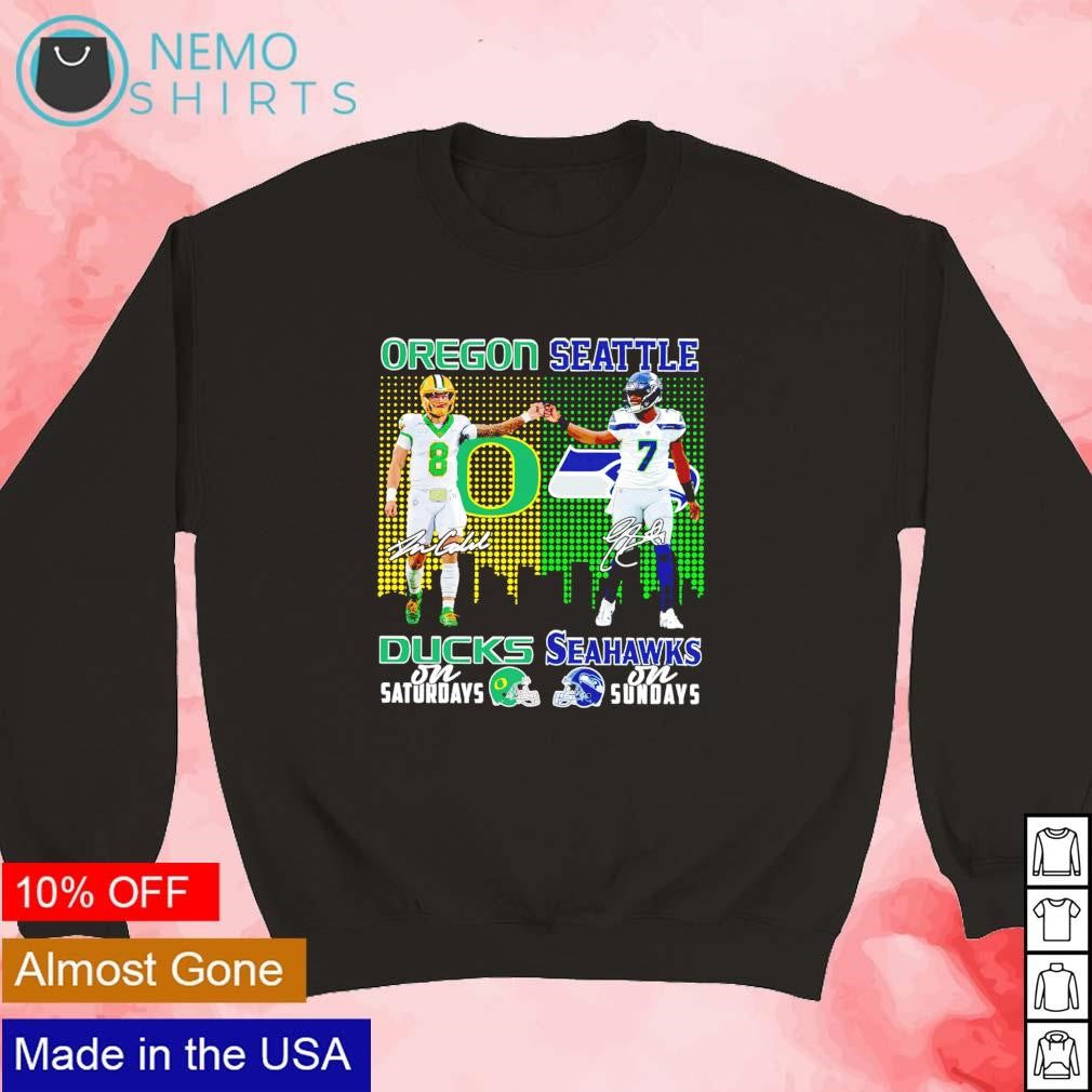 Oregon Ducks Dillon Gabriel on Saturdays and Seattle - Adult & Kids T-Shirts, Sweatshirts & Hoodies apparel design preview 5