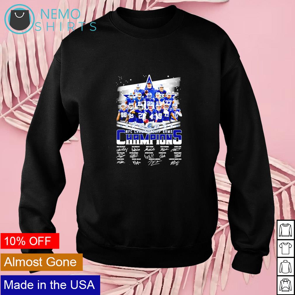 Dallas Cowboys 2022 NFC championship game signatures - Adult & Kids T-Shirts, Sweatshirts & Hoodies product image 3