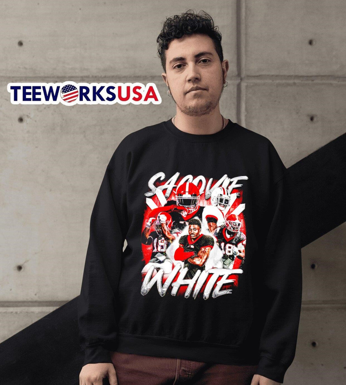 Georgia Bulldogs Sacovie White number 18 graphic - Adult & Kids T-Shirts, Sweatshirts & Hoodies apparel design preview 3
