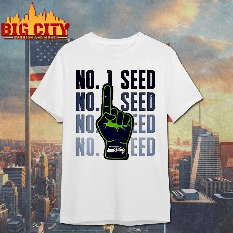 Seahawks No 1 Seed 2025 hand - Adult & Kids T-Shirts, Sweatshirts & Hoodies apparel design preview 1