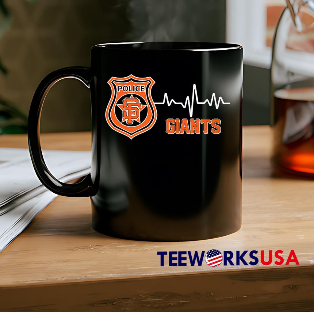 Police heart rate San Francisco Giants - Adult & Kids T-Shirts, Sweatshirts & Hoodies apparel design preview 2