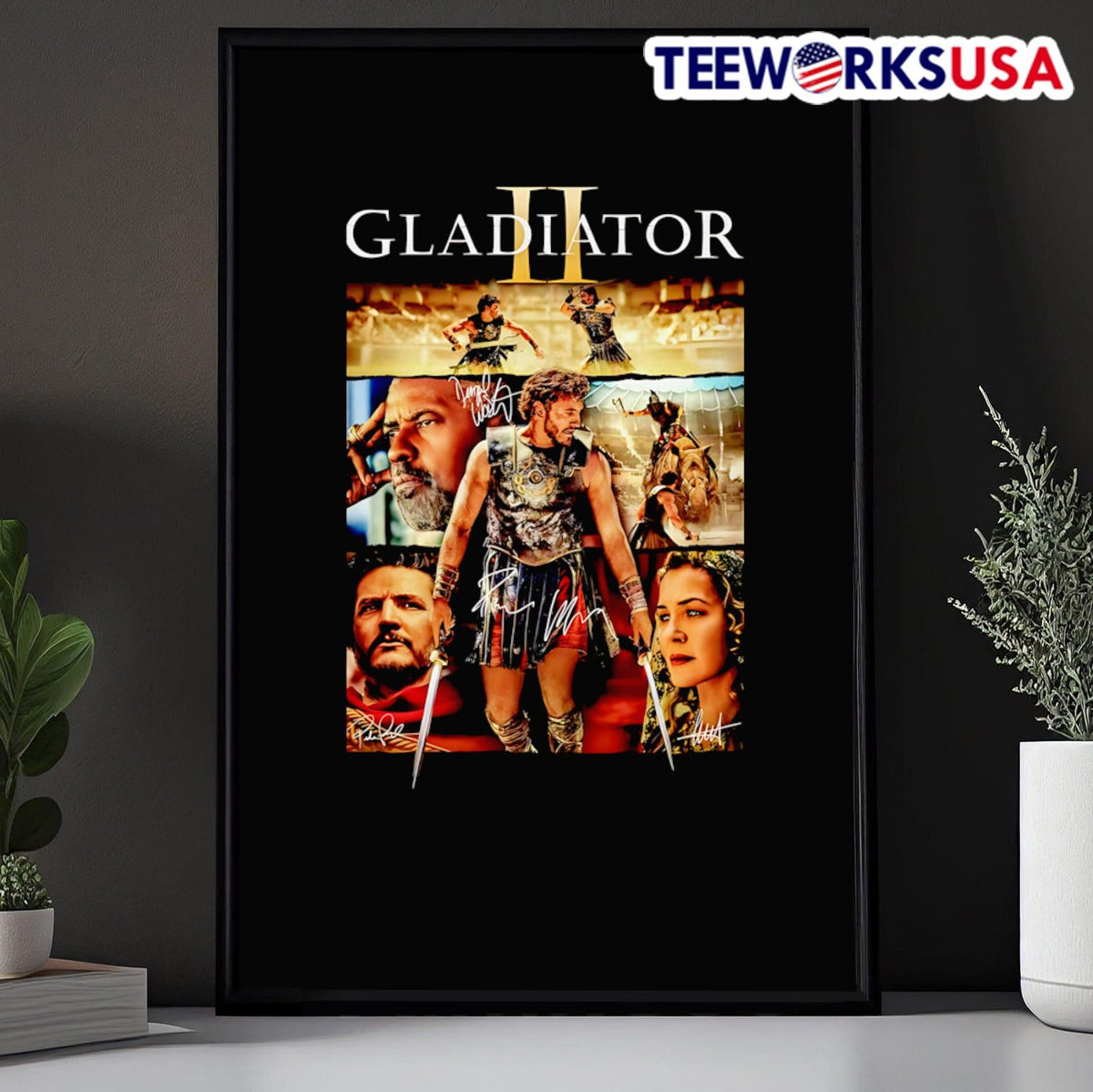 Gladiator II characters graphic signatures - Adult & Kids T-Shirts, Sweatshirts & Hoodies apparel design preview 5