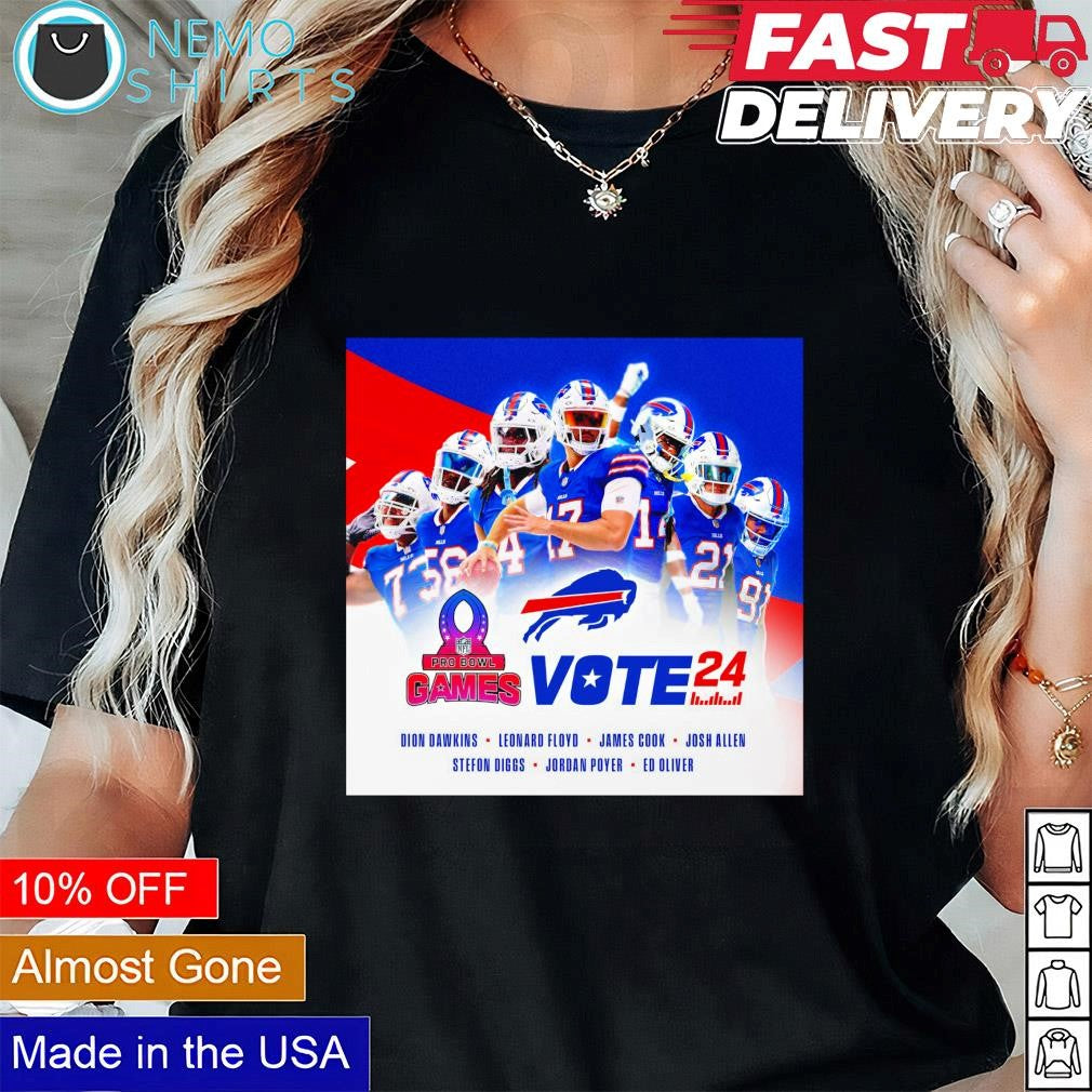 Buffalo Bills vote Pro Bowl Games 2024 - Adult & Kids T-Shirts, Sweatshirts & Hoodies apparel design preview 1