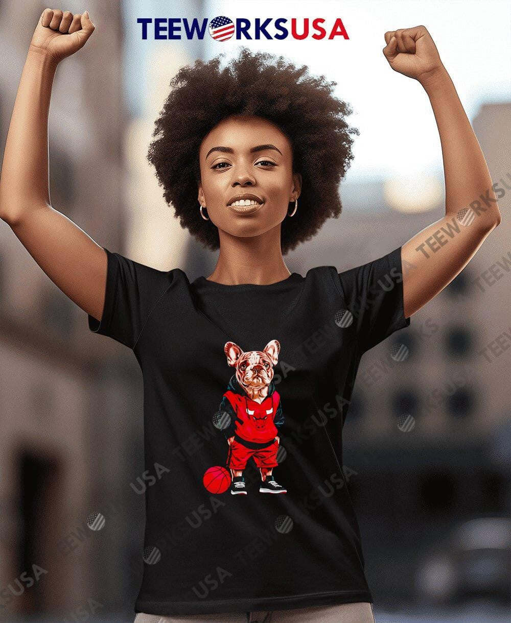 Chicago Bulls French Bulldog Hoop Dogs - Adult & Kids T-Shirts, Sweatshirts & Hoodies apparel design preview 7