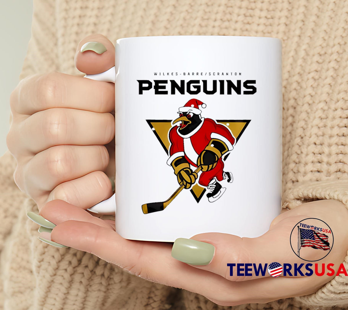 Wilkes-Barre Scranton Penguins Holiday Hat Trick - Adult & Kids T-Shirts, Sweatshirts & Hoodies apparel design preview 6