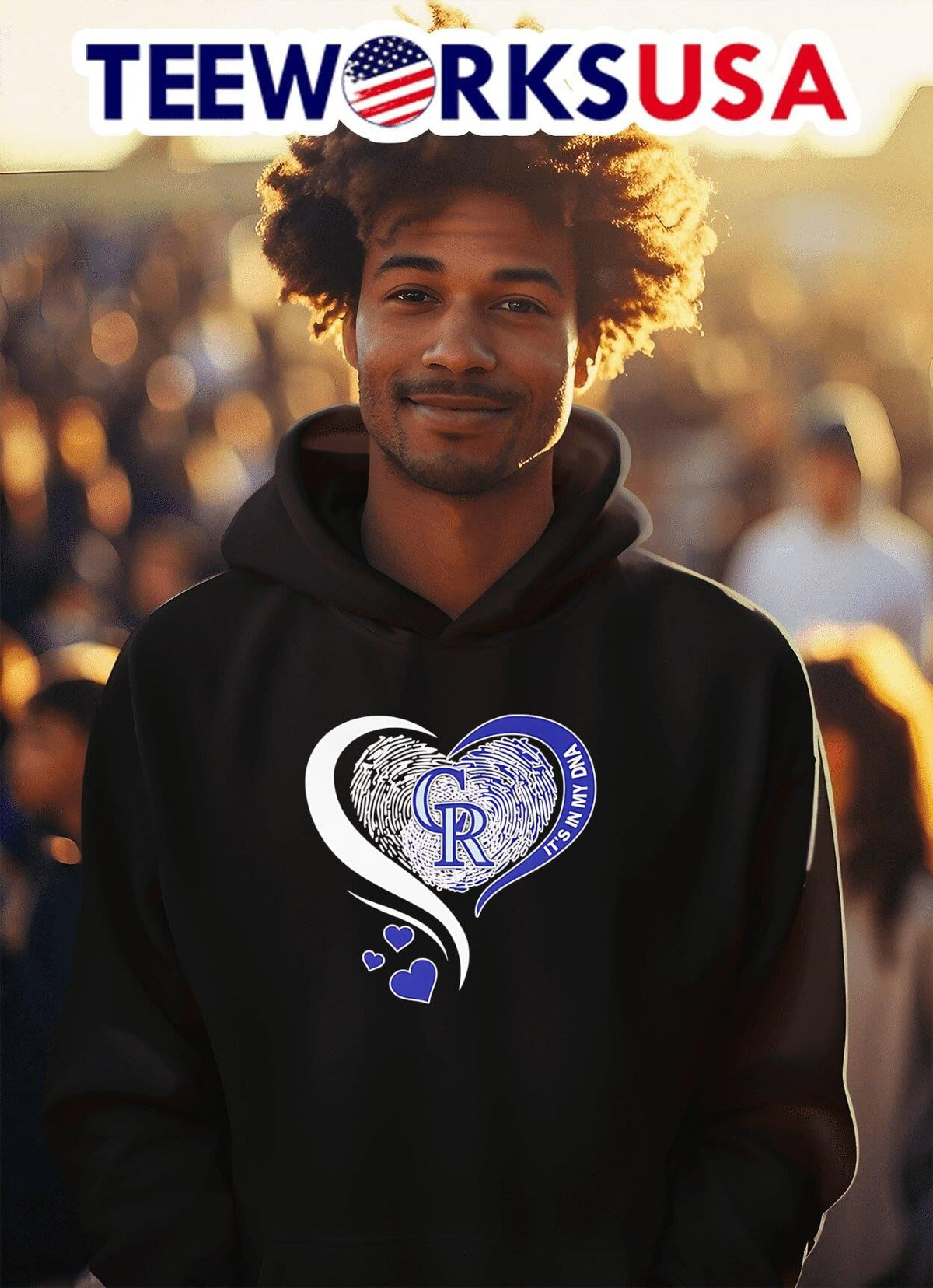 Fingerprint heart it's in my DNA Colorado Rockies - Adult & Kids T-Shirts, Sweatshirts & Hoodies apparel design preview 2