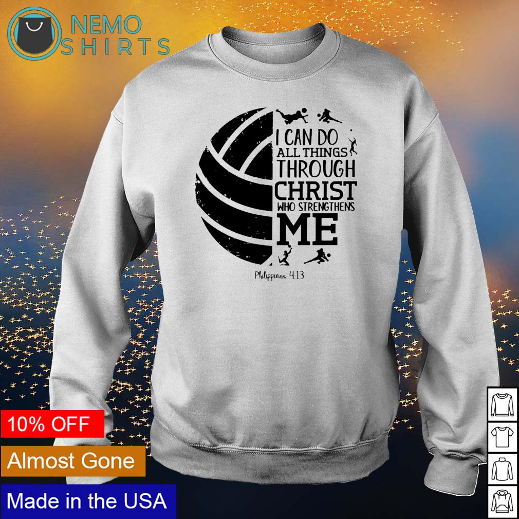 Volleyball I can do all things through Christ who - Adult & Kids T-Shirts, Sweatshirts & Hoodies apparel design preview 4