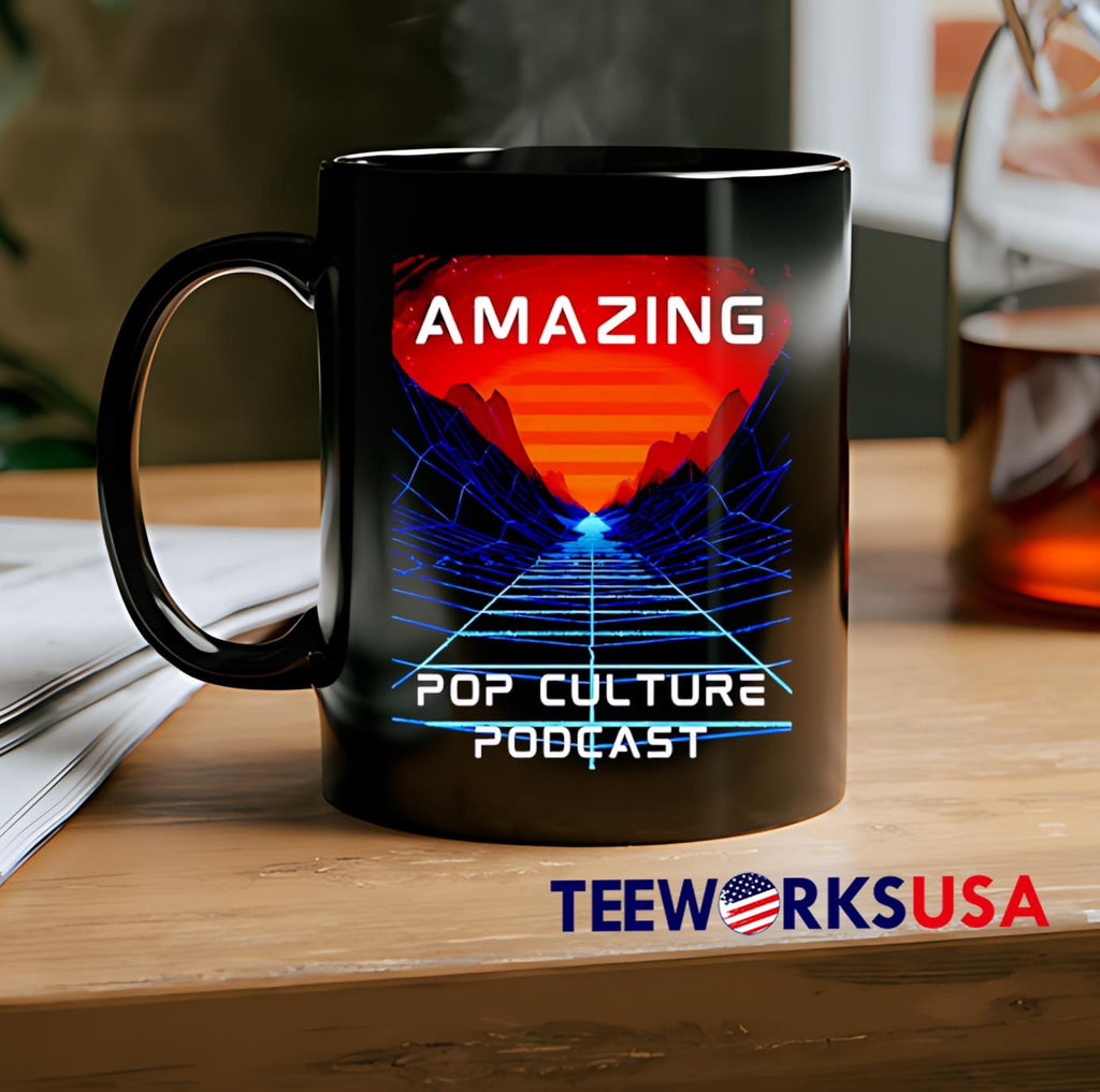 Amazing Pop Culture Podcast Synthwave - Adult & Kids T-Shirts, Sweatshirts & Hoodies apparel design preview 2