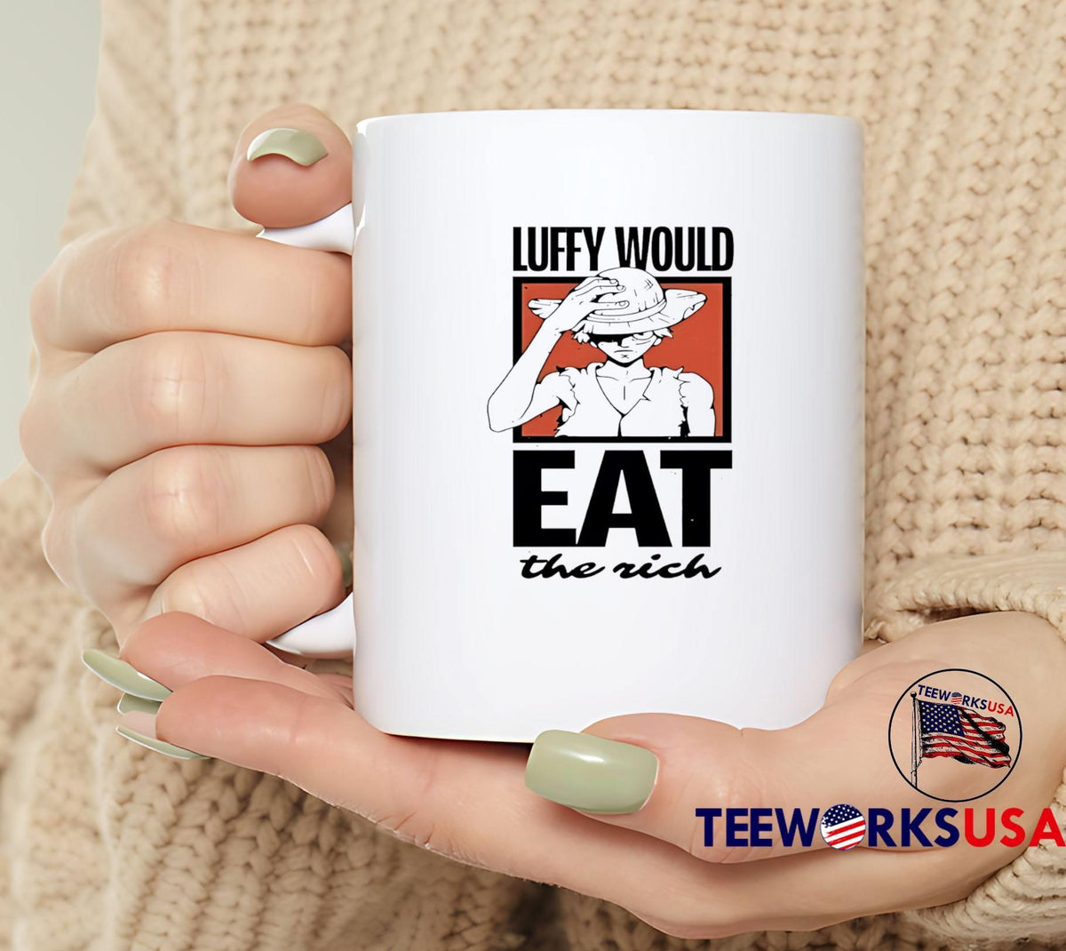 One Piece Luffy Would Eat The Rich - Adult & Kids T-Shirts, Sweatshirts & Hoodies apparel design preview 6