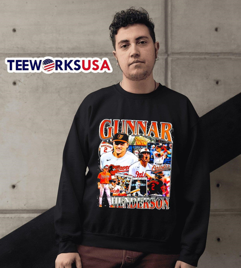 Gunnar Henderson Baltimore Orioles retro graphic - Adult & Kids T-Shirts, Sweatshirts & Hoodies apparel design preview 3