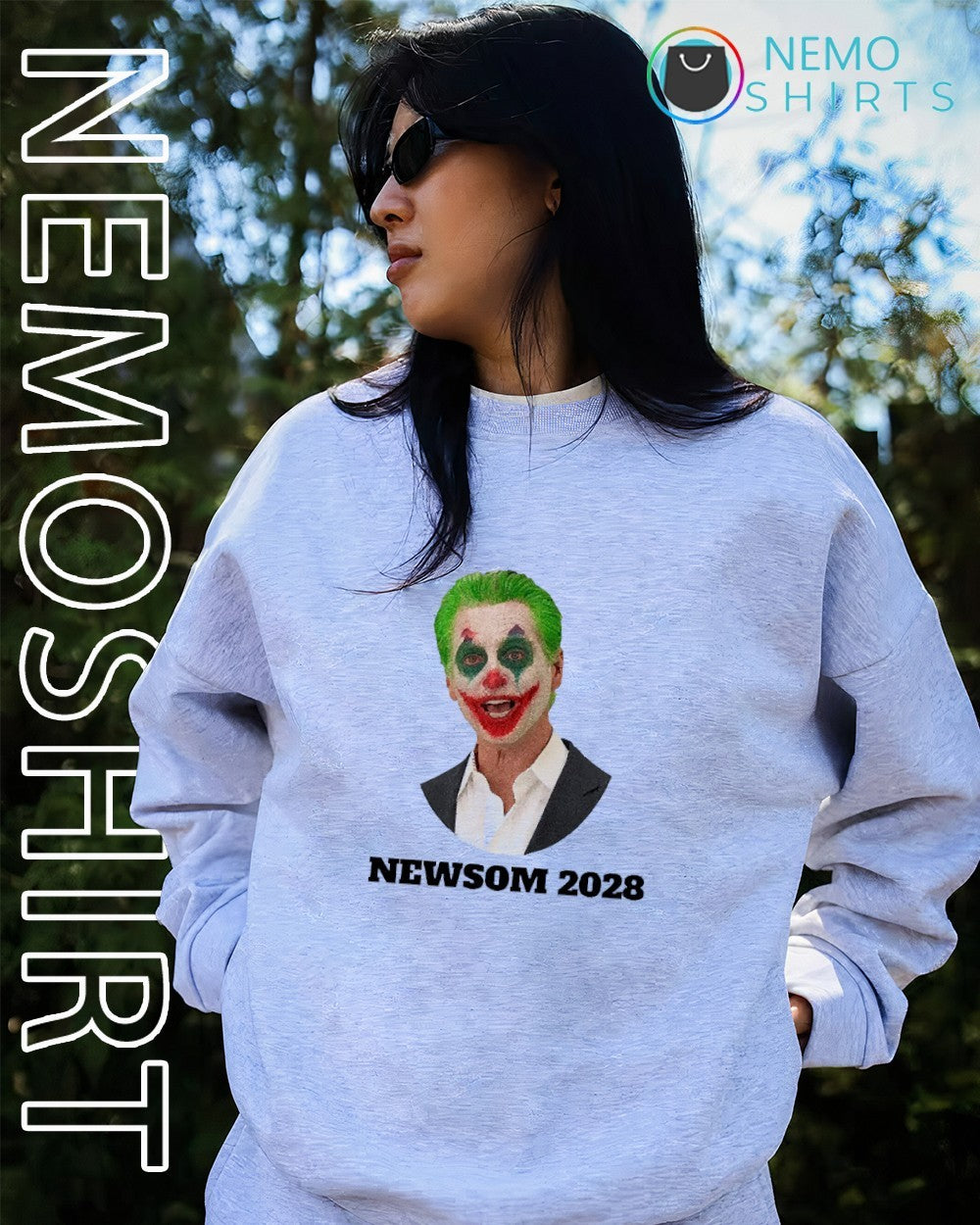 Newsom Joker 2028 - Adult & Kids T-Shirts, Sweatshirts & Hoodies apparel design preview 4