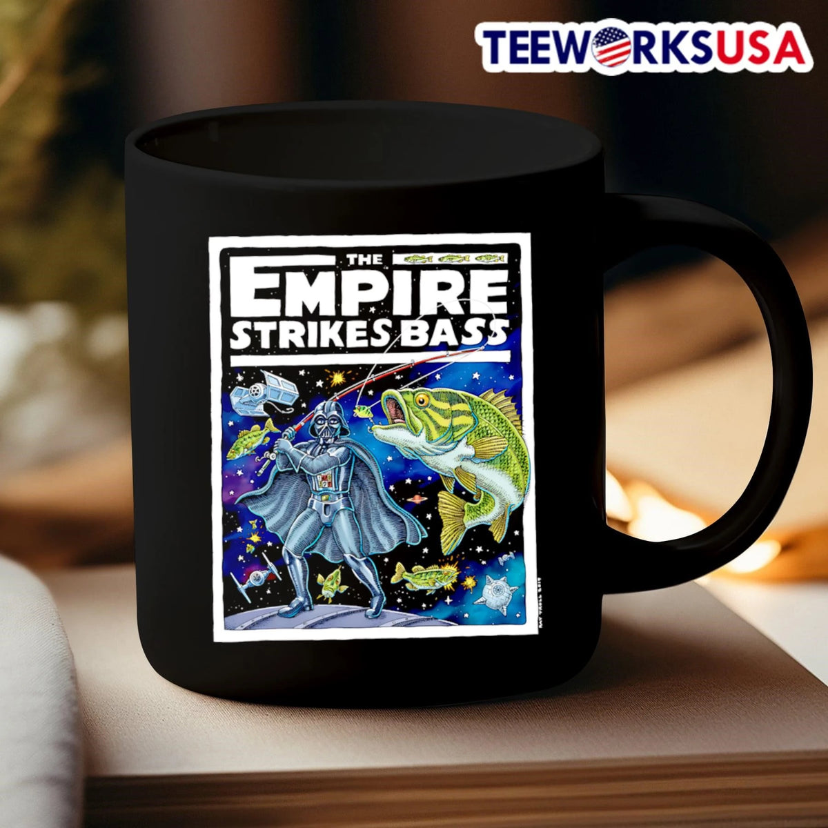 The Empire Strikes Bass Darth Vader Fishing - Adult & Kids T-Shirts, Sweatshirts & Hoodies apparel design preview 3