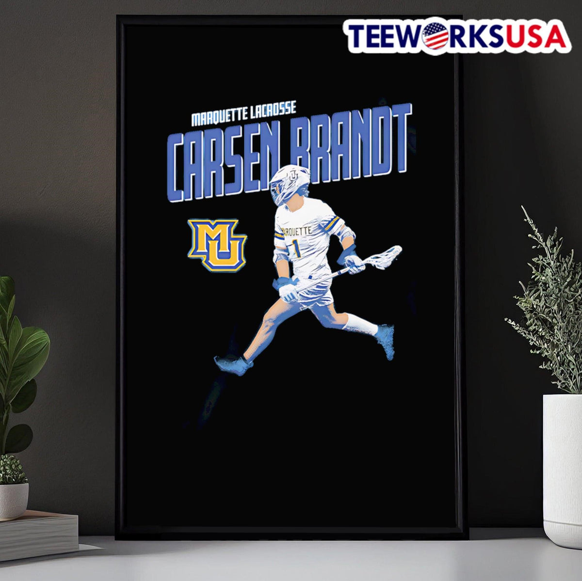Carsen Brandt Marquette lacrosse graphic - Adult & Kids T-Shirts, Sweatshirts & Hoodies apparel design preview 5