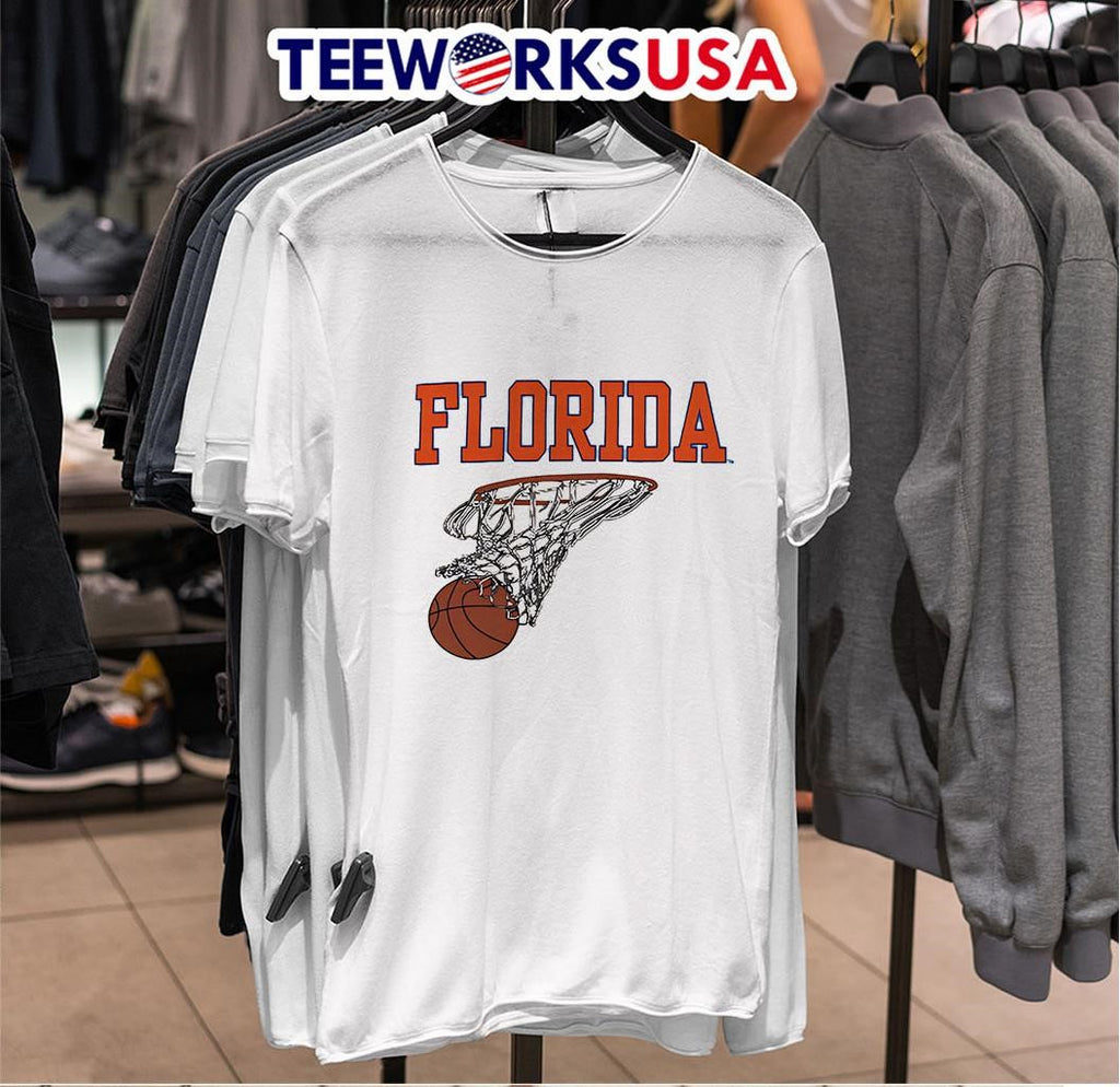 Florida Basketball Graphic with Hoop and Ball - Adult & Kids T-Shirts, Sweatshirts & Hoodies apparel design preview 6